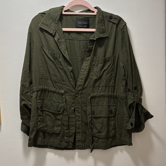 Sanctuary Explorer Linen Drawstring Utility Jacket - Picture 2 of 6
